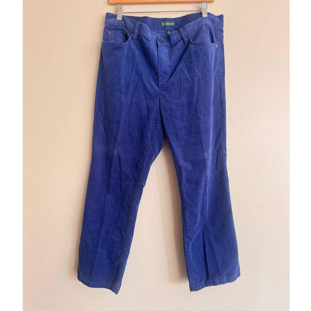 Lauren Jeans Co Ralph Lauren Blue Corduroy Pants 14 Preppy Vintage Academia